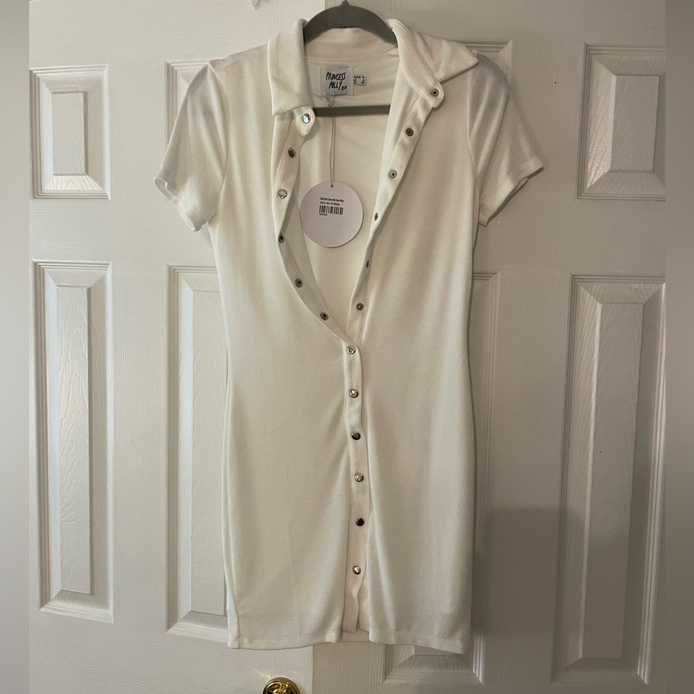 Princess Polly White Button Dress